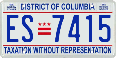 DC license plate ES7415