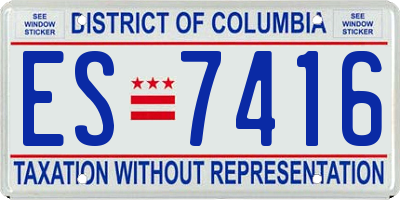 DC license plate ES7416
