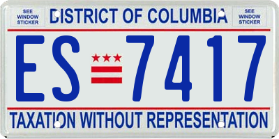 DC license plate ES7417