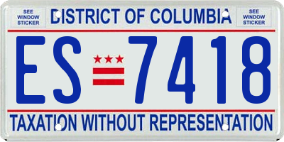 DC license plate ES7418