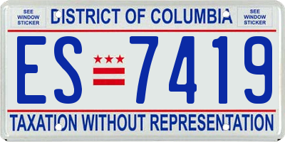 DC license plate ES7419