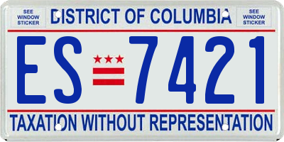 DC license plate ES7421