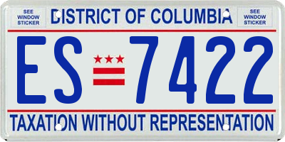 DC license plate ES7422