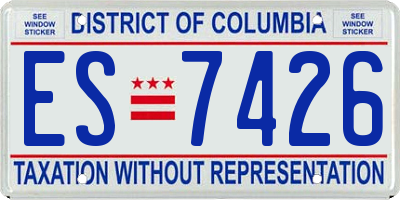 DC license plate ES7426
