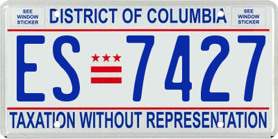 DC license plate ES7427