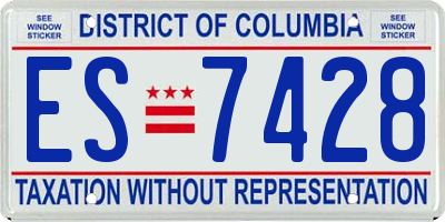 DC license plate ES7428