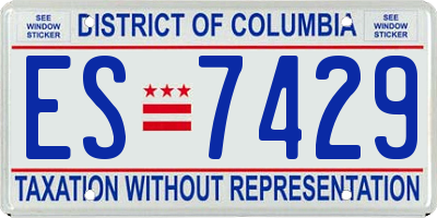 DC license plate ES7429