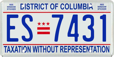 DC license plate ES7431