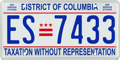 DC license plate ES7433