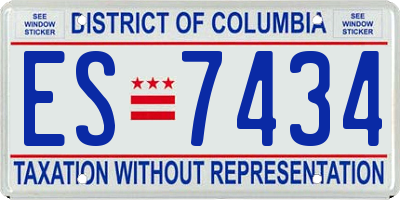 DC license plate ES7434