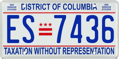 DC license plate ES7436