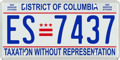 DC license plate ES7437