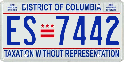 DC license plate ES7442