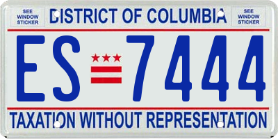 DC license plate ES7444