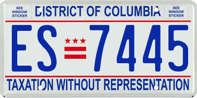 DC license plate ES7445