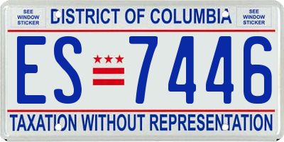 DC license plate ES7446