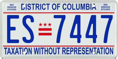 DC license plate ES7447