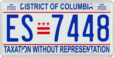DC license plate ES7448