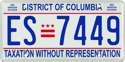 DC license plate ES7449
