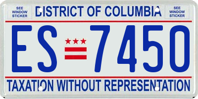 DC license plate ES7450