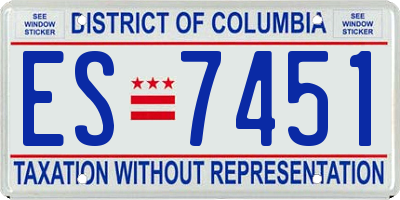 DC license plate ES7451