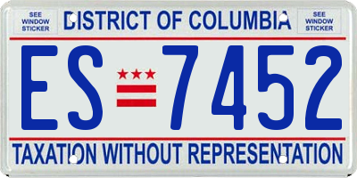 DC license plate ES7452