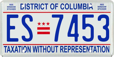 DC license plate ES7453