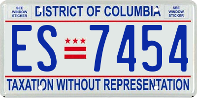 DC license plate ES7454