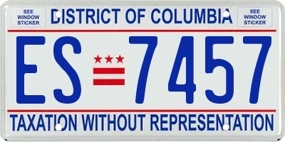DC license plate ES7457
