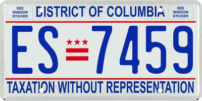 DC license plate ES7459