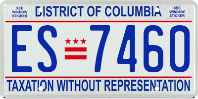 DC license plate ES7460