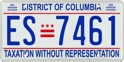 DC license plate ES7461