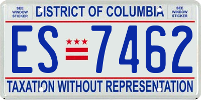 DC license plate ES7462