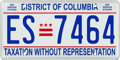 DC license plate ES7464