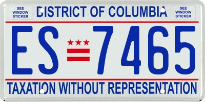 DC license plate ES7465