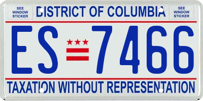 DC license plate ES7466