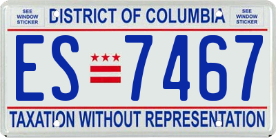 DC license plate ES7467