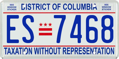 DC license plate ES7468
