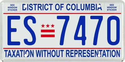DC license plate ES7470