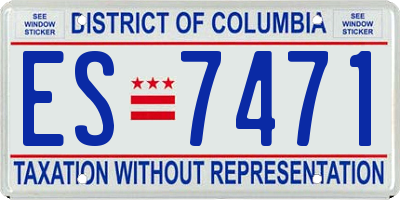 DC license plate ES7471