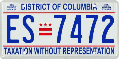 DC license plate ES7472