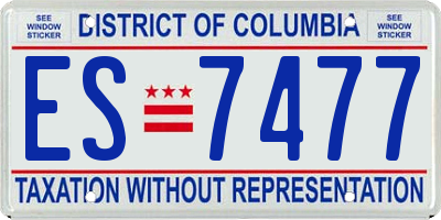 DC license plate ES7477