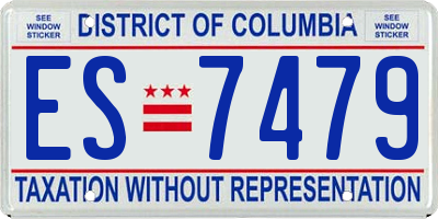DC license plate ES7479