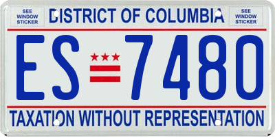 DC license plate ES7480