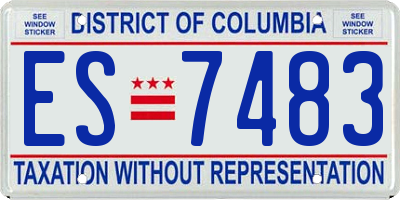 DC license plate ES7483