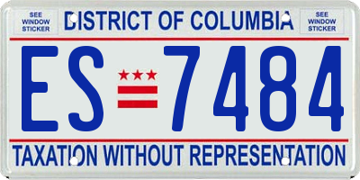 DC license plate ES7484