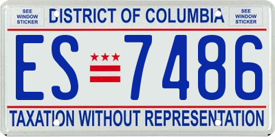 DC license plate ES7486