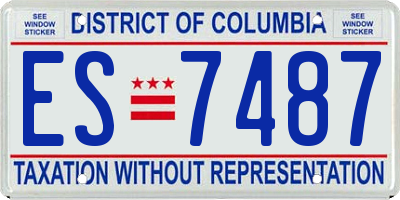 DC license plate ES7487