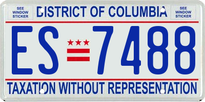 DC license plate ES7488