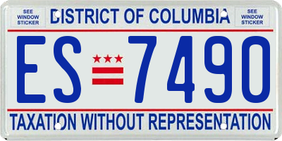 DC license plate ES7490